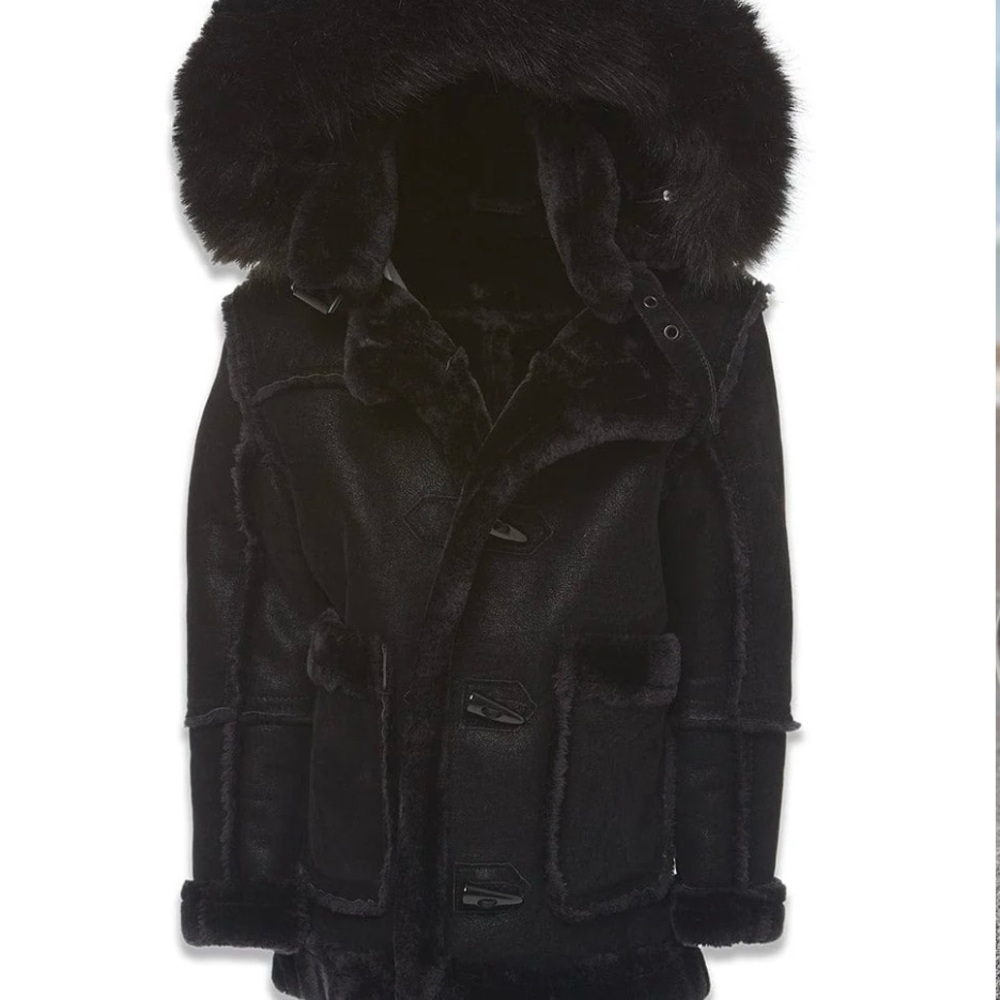 Kids Size 7 Luxurious Denali Black Shearling Jacket